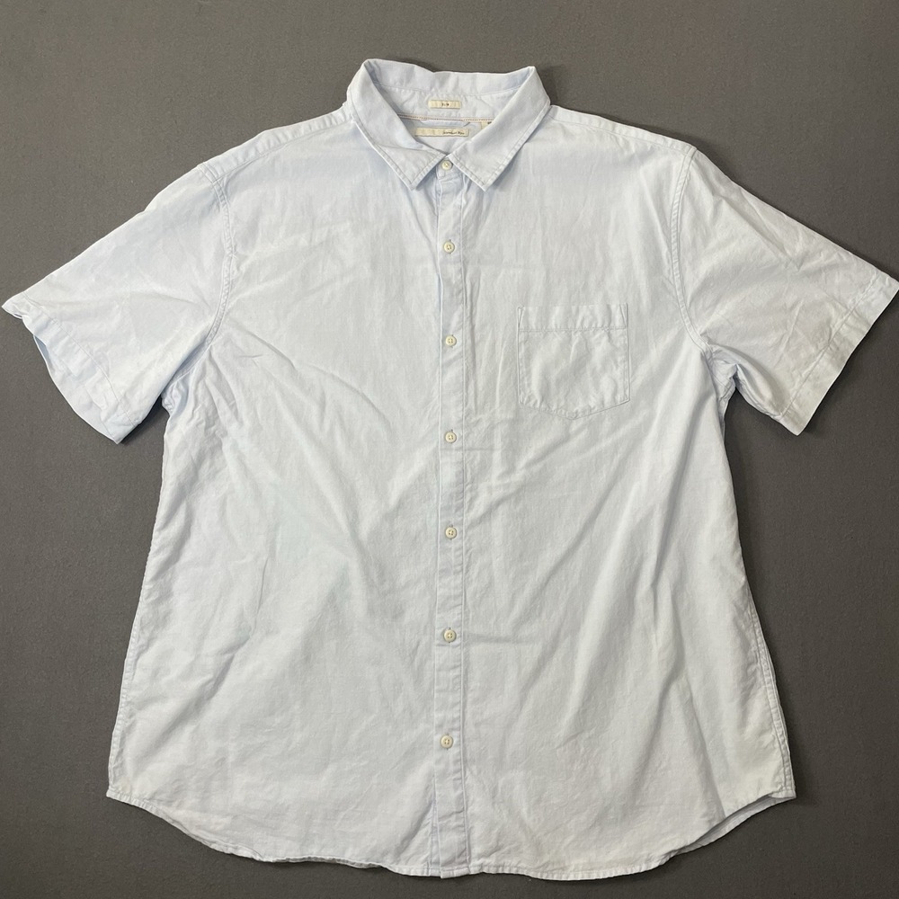 Hawker Rye Shirt Mens 2XL Slim Blue Bell Button-down Short Sleeve